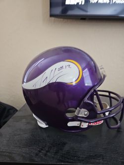 Autographed Percy Harvin's rookie season helmet