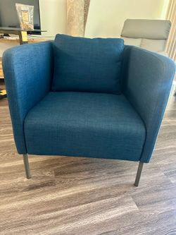 Blue Upholstered Armchair