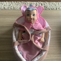 Jakks Pacific Perfectly Cute Baby Doll In Body Suit With Bed & Accessories