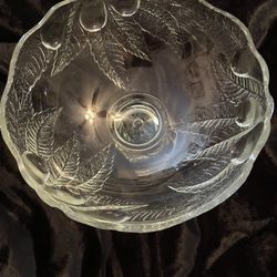 Pedestal Bowl 5” High 8” Across Clear Glass
