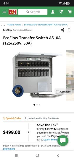 EcoFlow Transfer Switch A510A (125/250V, 50A)