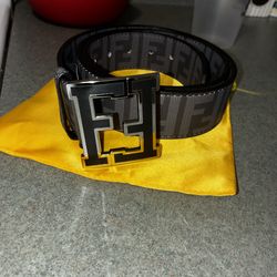 Men black Fendi belt