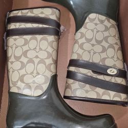 Coach Women's Brown Rain Boots Size 5