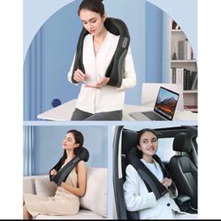 Shiatsu Shoulder And Neck Massager With Adjustable Heat And Speed