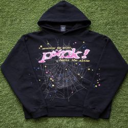 Sp5der Black Punk Hoodie