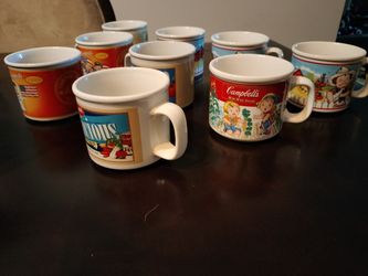 🔥 Vintage Campbell’s Collectible Soup Mugs – Set of 9! 🔥