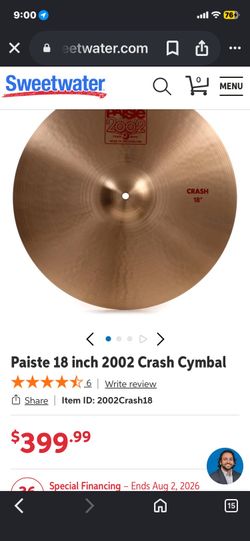 18 inch Paiste red label crash symbols