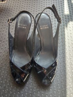 Stuart Weitzman Black Pantent Herls Shoes Size 7