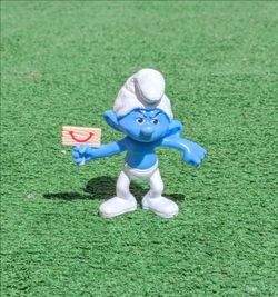 Smurfs Grouchy 2013 McDonalds Peyo #8 Figurine 3" Plastic Toy EUC