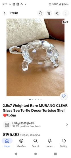 Beautiful Vintage Glass Turtle