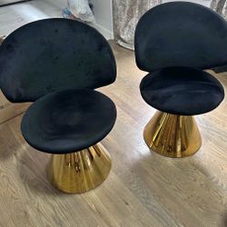 Luxury Black And Gold Chairs 