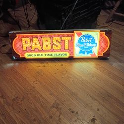 (40$) 1968 Vintage Pabst Blue Ribbon Beer Light Up Window Sign