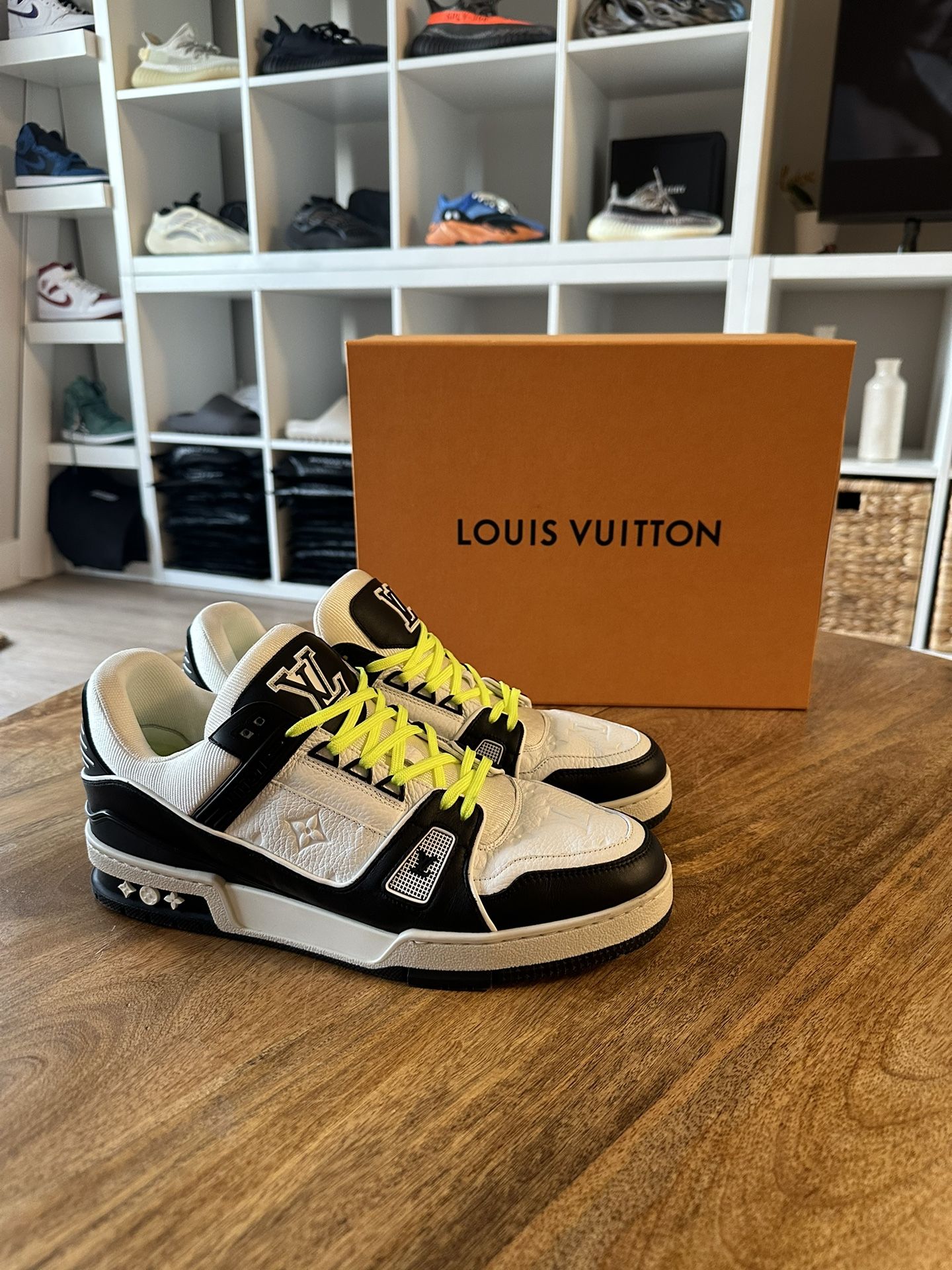 Louis Vuitton Lv Trainer Black & White Size 10 Pads for Sale in