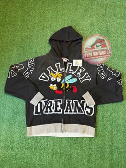 PREMIUM VALE FOREVER VALLEY DREAMS EMBROIDERED PATCH WORK ZIP UP HOODIE PATCHWORK
