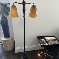 Floor Lamp Metal Dark Brown Bronze 