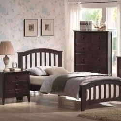 Brand New Dark Walnut Wood Youth Bed