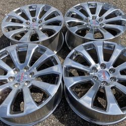 22” POLISHED GMC SIERRA YUKON DENALI CHEVY SILVERADO SUBURBAN WHEELS RIMS SET NEW