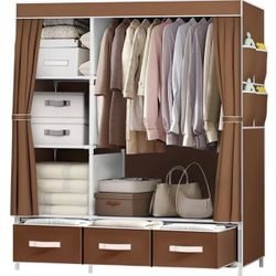Portable Closet,Brochao Portable Wardrobe with 3 Drawer and 4 Storage Shelves and Side Pocket for Clothes Storage Organizer, Brand New still in the bo