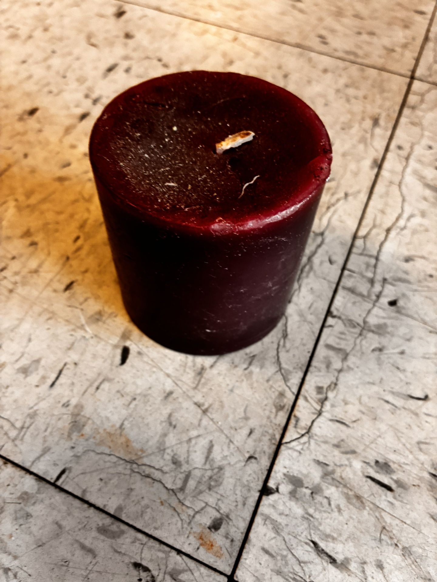 Dark Red Pillar Candle 