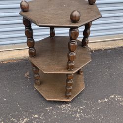 Vintage Octagon 3 Shelf Side Table