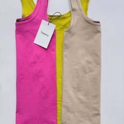 THEORY Len Tubular Stretch Jersey Tank Top One Size XS, New, 3 For One Price