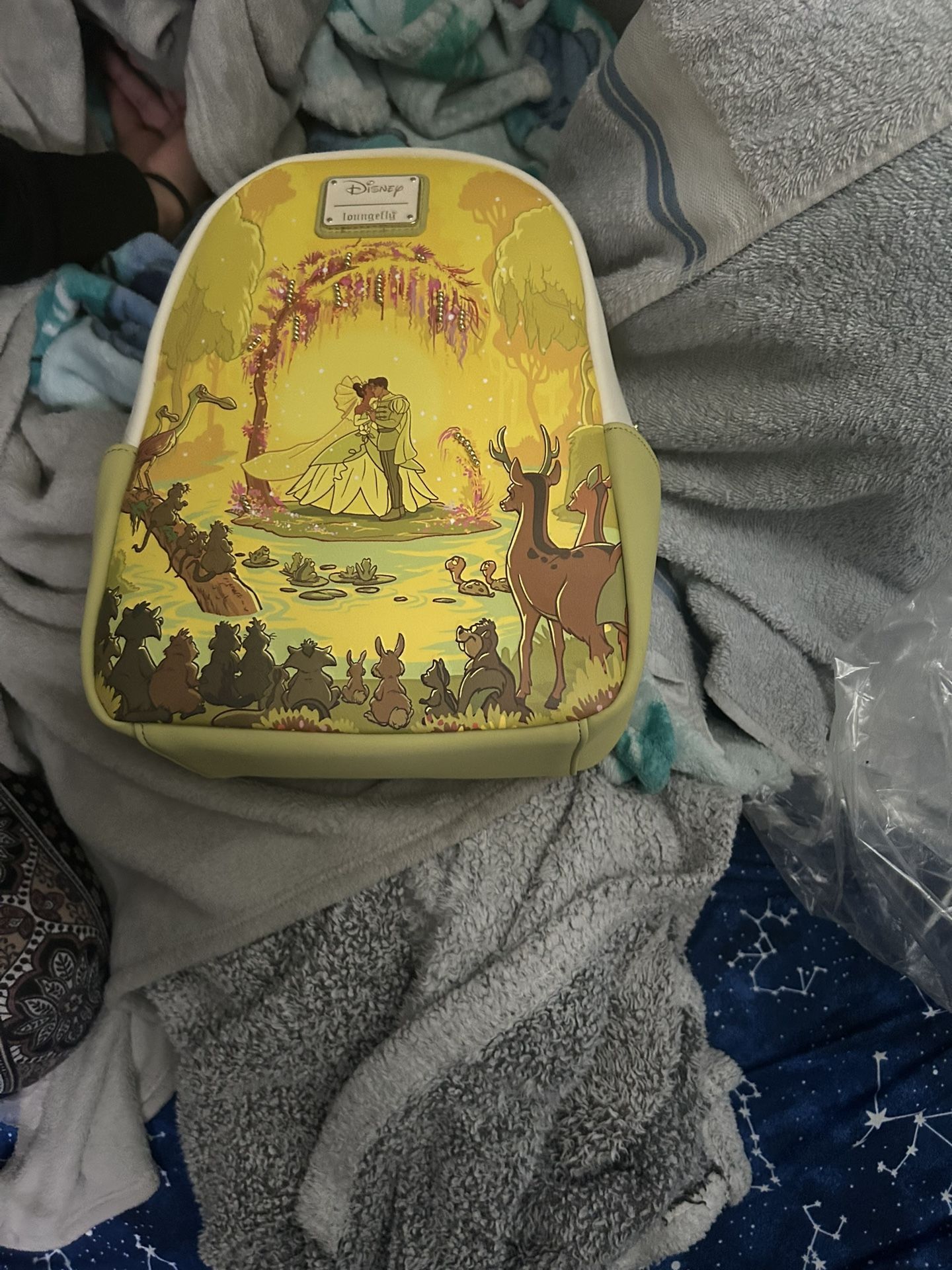 Loungefly Disney Princess and Frog Tiana Wedding Scene Kiss Mini Backpack