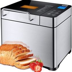 KBS Large 17-in-1 Bread Machine, 2LB All Stainless Steel Bread  Maker (#44)