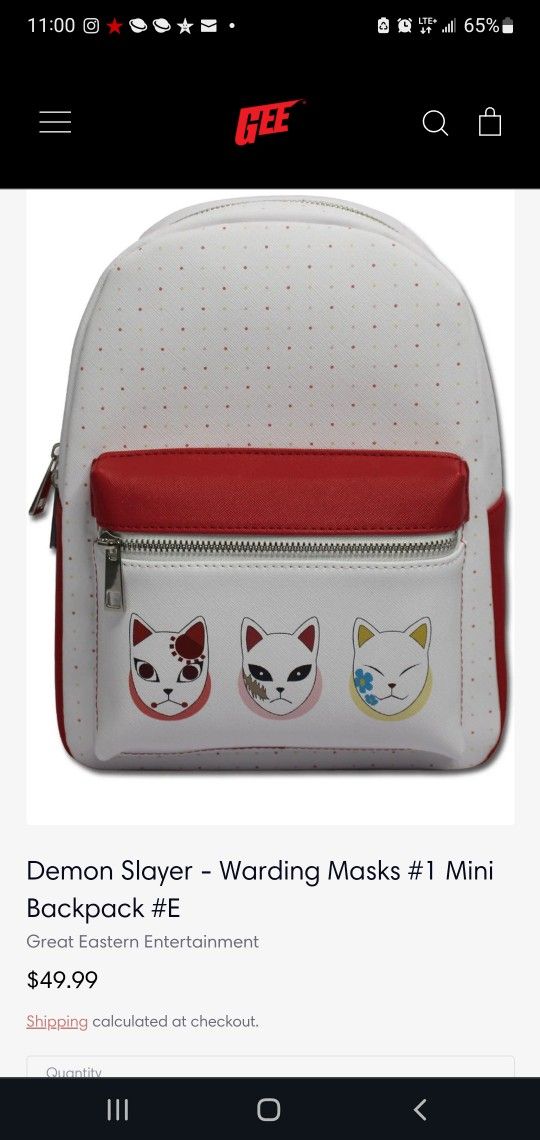 Demon Slayer - Warding Masks #1 Mini Backpack #E