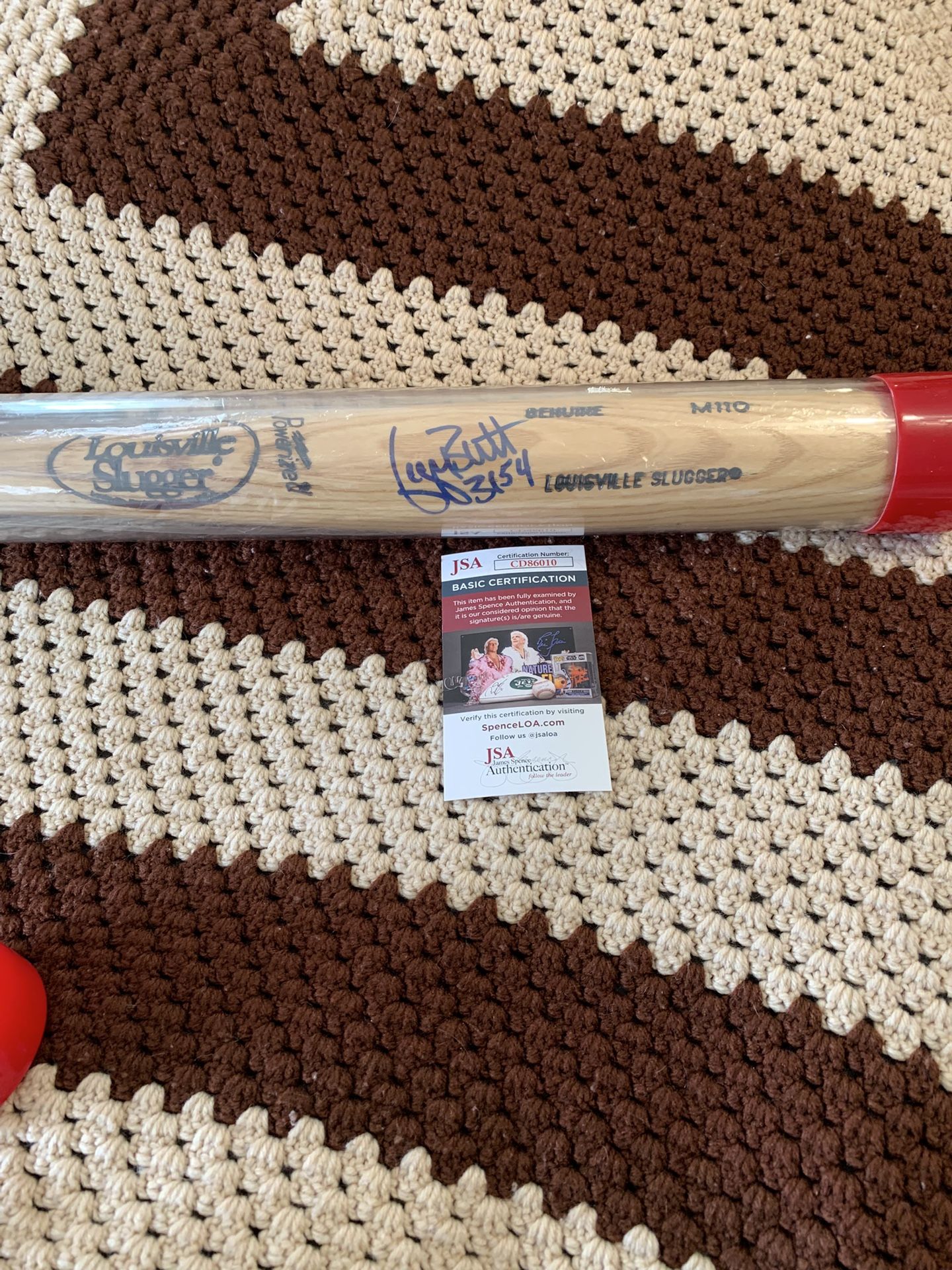 George Brett Signed Bat With Hit Total Jsa Authentic