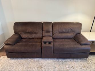 Faux Suede Reclining Couch