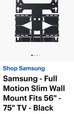 Full Motion Slim Wall Mount Fits 56" - 75" TV - Black