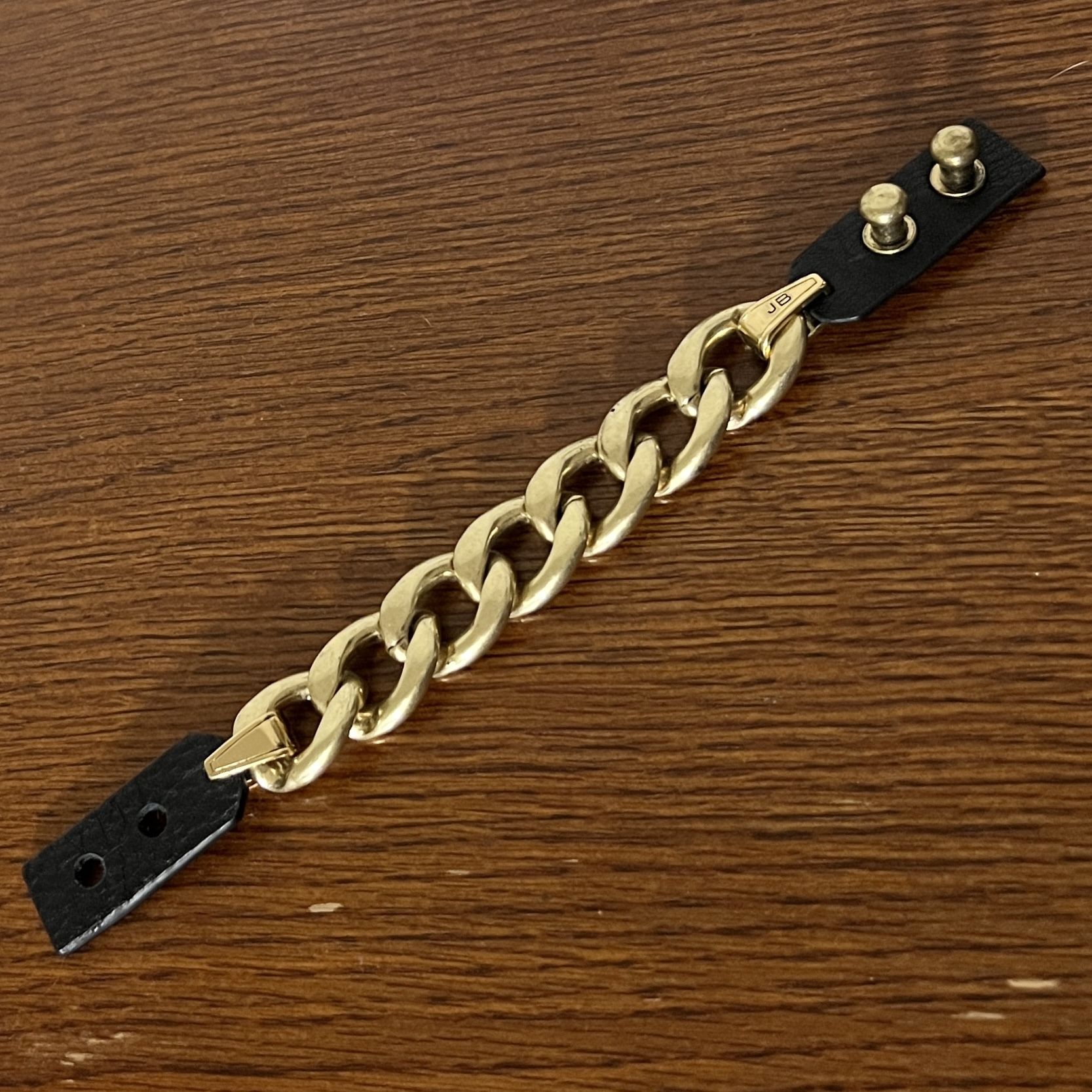 Jenny Bird Leather Link Gold Bracelet