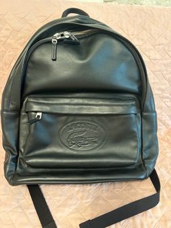 Lacoste Black Leather Backpack