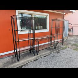 Entry table Tv Stand with shelves 3 Pieces 