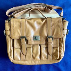 Audrey Brooke Leather Messenger Bag