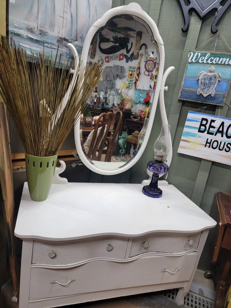 Antique Dresser With Mirror