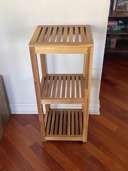 3-Tier Slatted Wood Storage Shelf ($45 OBO)