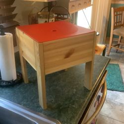 IKEA Sansad children’s stool, made of pine perfect as table or chair and storage Brand new stand approximately 14” tall, 12” wide. Easy off cover for 