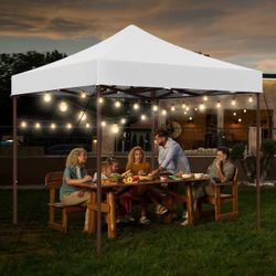 COBIZI 10x10 Heavy Duty Pop Up Canopy Tent with 4 Sidewalls, Commercial Instant Waterproof Shelter, UV 50+ with Silver Coated, Upgraded Thickened Hexa