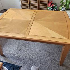 Solid Wooden Table with Leaf Extender
