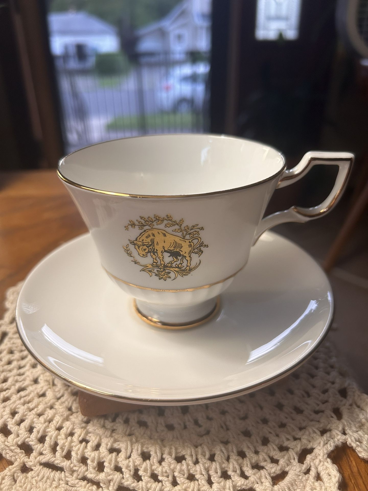 Tuscan Fine English Bone China Made In England TAURUS Zodiac Sign Cup And Saucer.