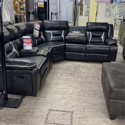 Acropolis Charcoal 3pc Reclining Sectional 
