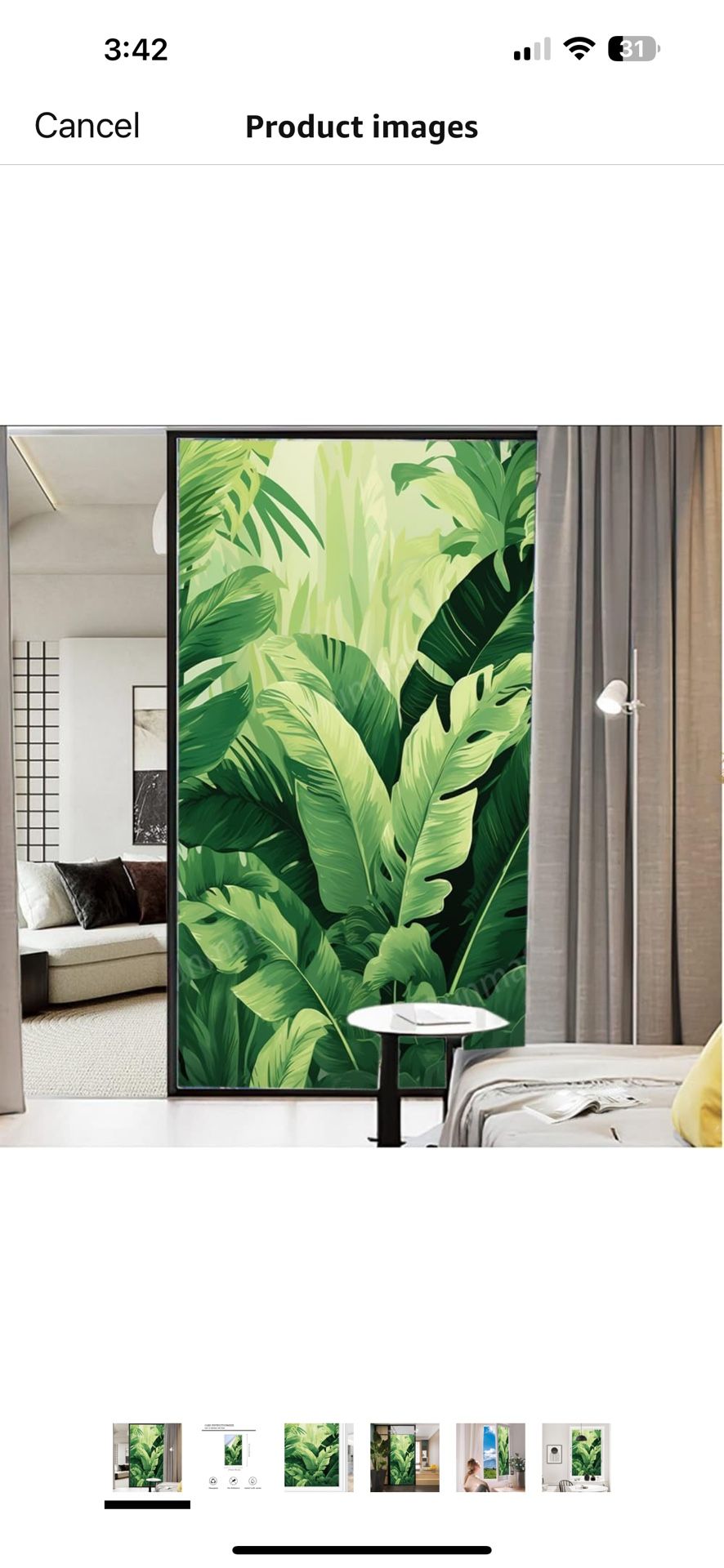 Tropical Window Privacy Cling Film