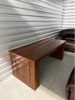 Large Solid Wood Executive Office Desk
