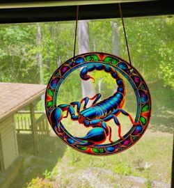 Plastic Stained Glass Ornament-$2