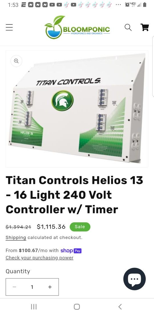 Helios 13 (16 )Light 240V Controller