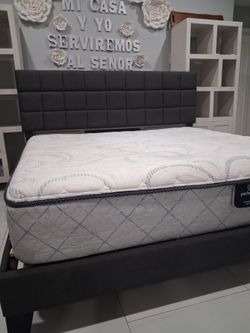 King size ved frame with matress.   I Can delivery for extra fee