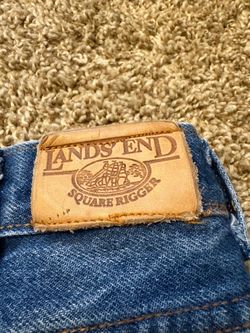 Vintage Made In USA Lands' End Square Rigger Denim Jeans Mens Size 36 Blue