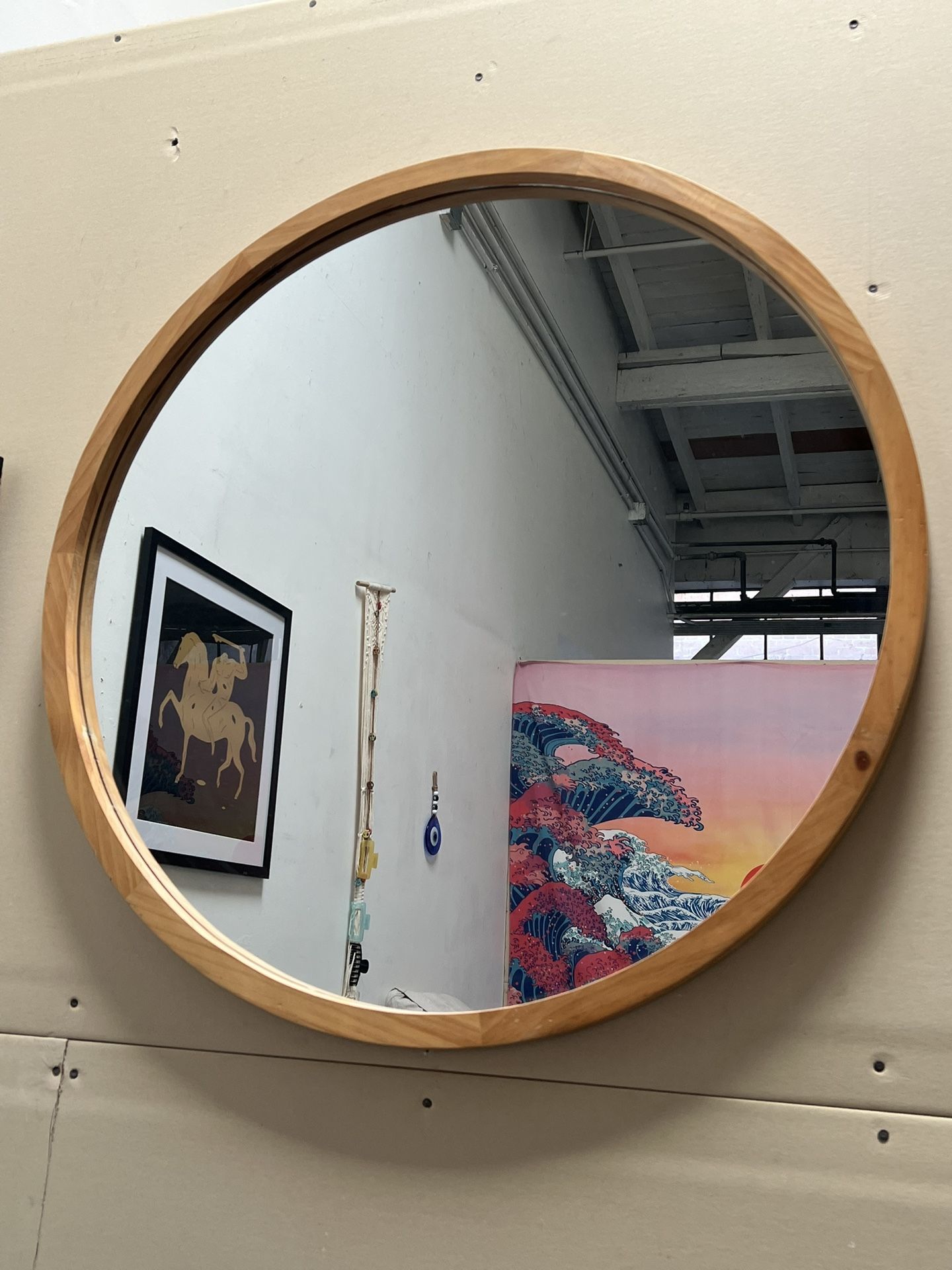 Anni Oversized Wooden Circle Mirror