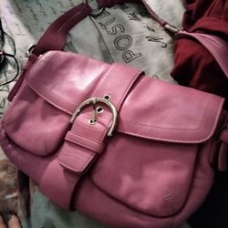 Coach, Bags, Authentic Vintage Pink Coach Purse With Wallet